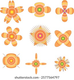 variety flower bundle in  vector