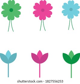 Varietés Flores Cerrar Variedad Vectorial