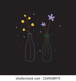 variety of flowers in vases