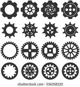 Variety gear wheel icon vector isolated on white background in industrial concept