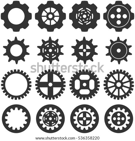 Variety gear wheel icon vector isolated on white background in industrial concept