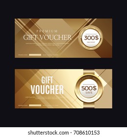 A variety of gold-style coupon templates