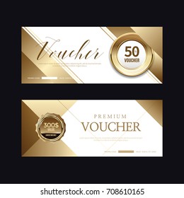 A variety of gold-style coupon templates