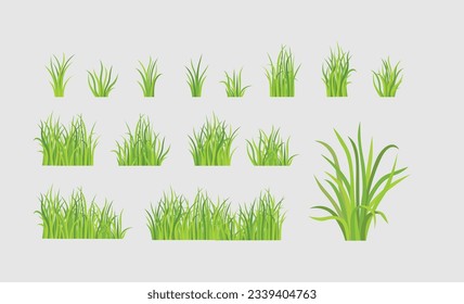 variedad de bordes de hierba verde, patrón de hierba verde diferente, icono de hierba verde, bordes de césped variados 