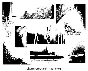 variety of grunge corners
