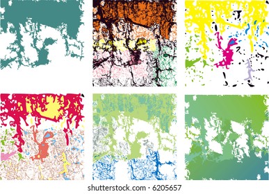 Variety of grunge squares