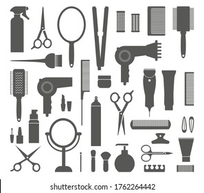Variety of hair salon elements