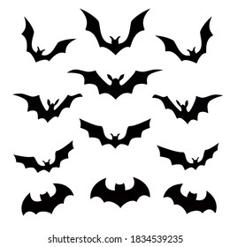 Variety Of Halloween Bats In Pattern Vector Illustration