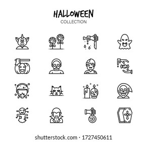 Variety of Halloween icons set
