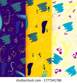 Variety hand draw of cute shapes abstract background Free Vector