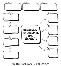 Variety of hand drawn items for infographics, diagram elements