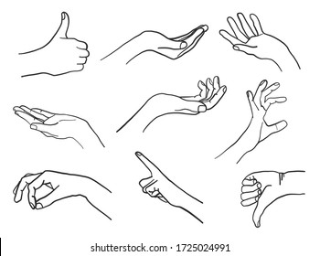 Variety of Hand Gestures set