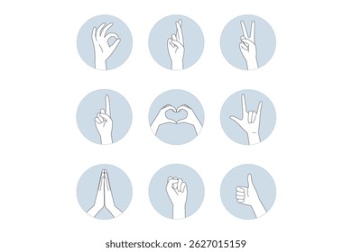A Variety of Hand Gestures Used for Communication, Expression, and Artistic Displays
