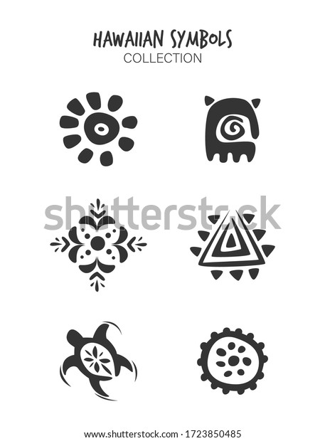 Variety Hawaiian Tribal Symbols Stock Vector (Royalty Free) 1723850485 ...