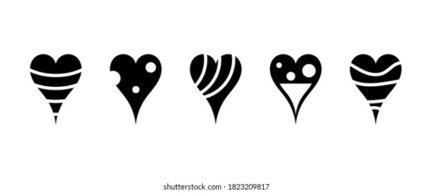 Variety of heart vector set