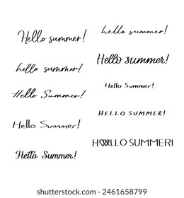 Variety of Hello Summer Greetings in Different Handwritten and Typed Fonts