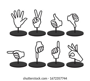 A variety of human hand symbol icons