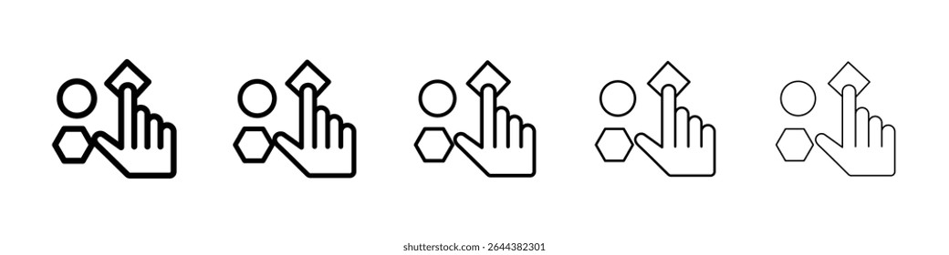 Ícone de variedade conjunto gráfico. estilo de linha de traçado moderno