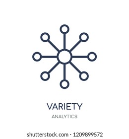 Icono de variedad. Diseño de símbolos lineales varietarios de la colección Analytics. Ilustración vectorial de elementos de esquema simple en fondo blanco.