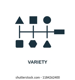 Variety icon. Monochrome style design from big data collection. UI. Pixel perfect simple pictogram variety icon. Web design, apps, software, print usage.