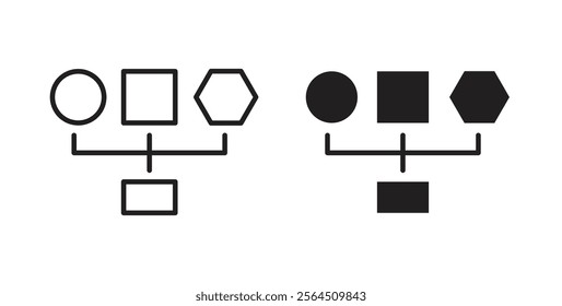 Variety icons in flat and line style set.