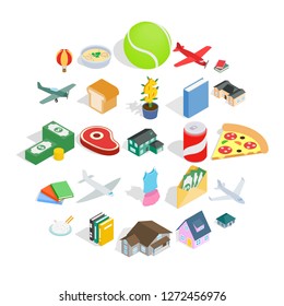 Variety icons set. Isometric set of 25 variety vector icons for web isolated on white background