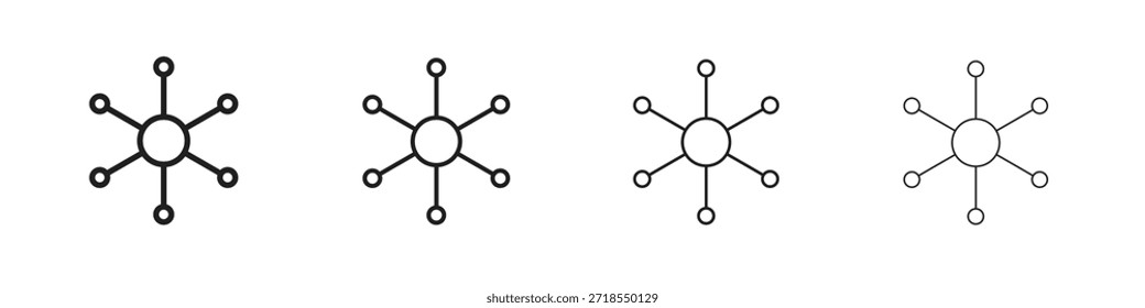 Iconos de la Variedad, conjunto de iconos lineales. Iconos lineales negros de la palma