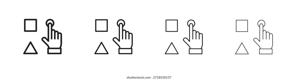Iconos de la Variedad, conjunto de iconos lineales. Iconos lineales negros de la palma