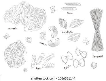 A variety of Italian spaghetti. You can adjust the line thickness