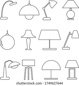 Variety Of Lamp Shade Icons