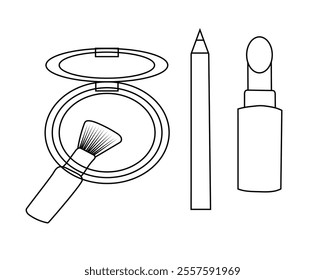  Variety Of Makeup Products For Women Vector Art