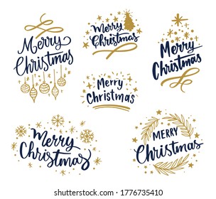 Variety of merry christmas emblems