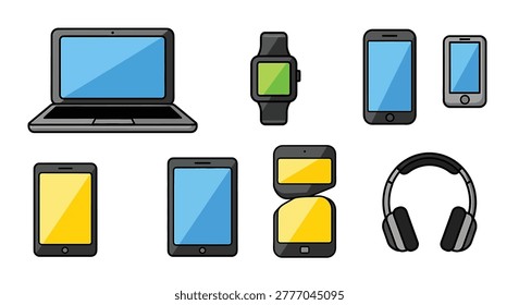 Variety of modern electronic gadgets