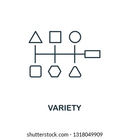 Variety outline icon. Thin line style from big data icons collection. Pixel perfect simple element variety icon for web design, apps, software, print usage