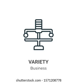Variety outline vector icon. Thin line black variety icon, flat vector simple element illustration from editable analytics concept isolated on white background