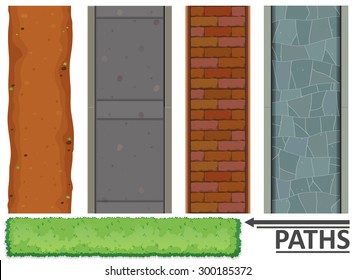 Variety of paths and textures illustration