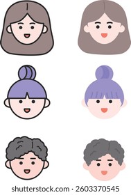 a variety of people's face characters