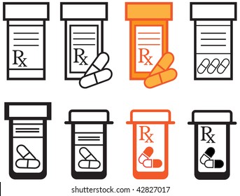 A Variety Of Prescription Pill Bottles.