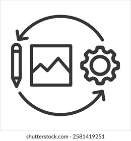 Variety Of Processes Icon Vector Illustration Outline