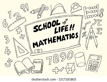 A variety of props necessary to express a math class.
vector illustration