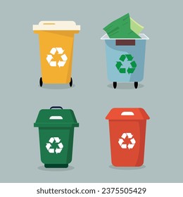 Variety of Recycling Bins Collection	