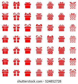 Variety Red icon present box with variety ribbon on white background