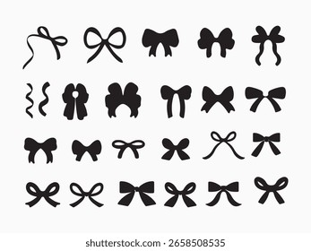 Variedad de Formas de cinta y arco para el diseño de Vectores