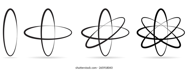 Una variedad de anillos de ilustración vectorial abstracta garabato