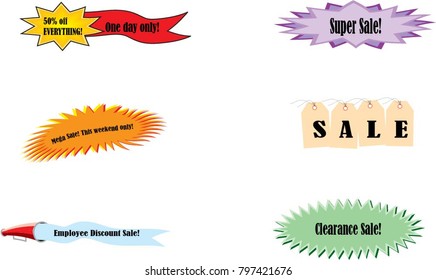 A variety of sale banner vectors