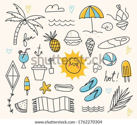 Variety set of summer elements