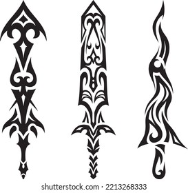 A variety shape of tribal swords