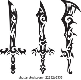 A variety shape of tribal swords