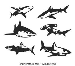 Variety of Shark Silhouette set