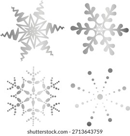 Sorte von Silber Gradienten Schneeflocken